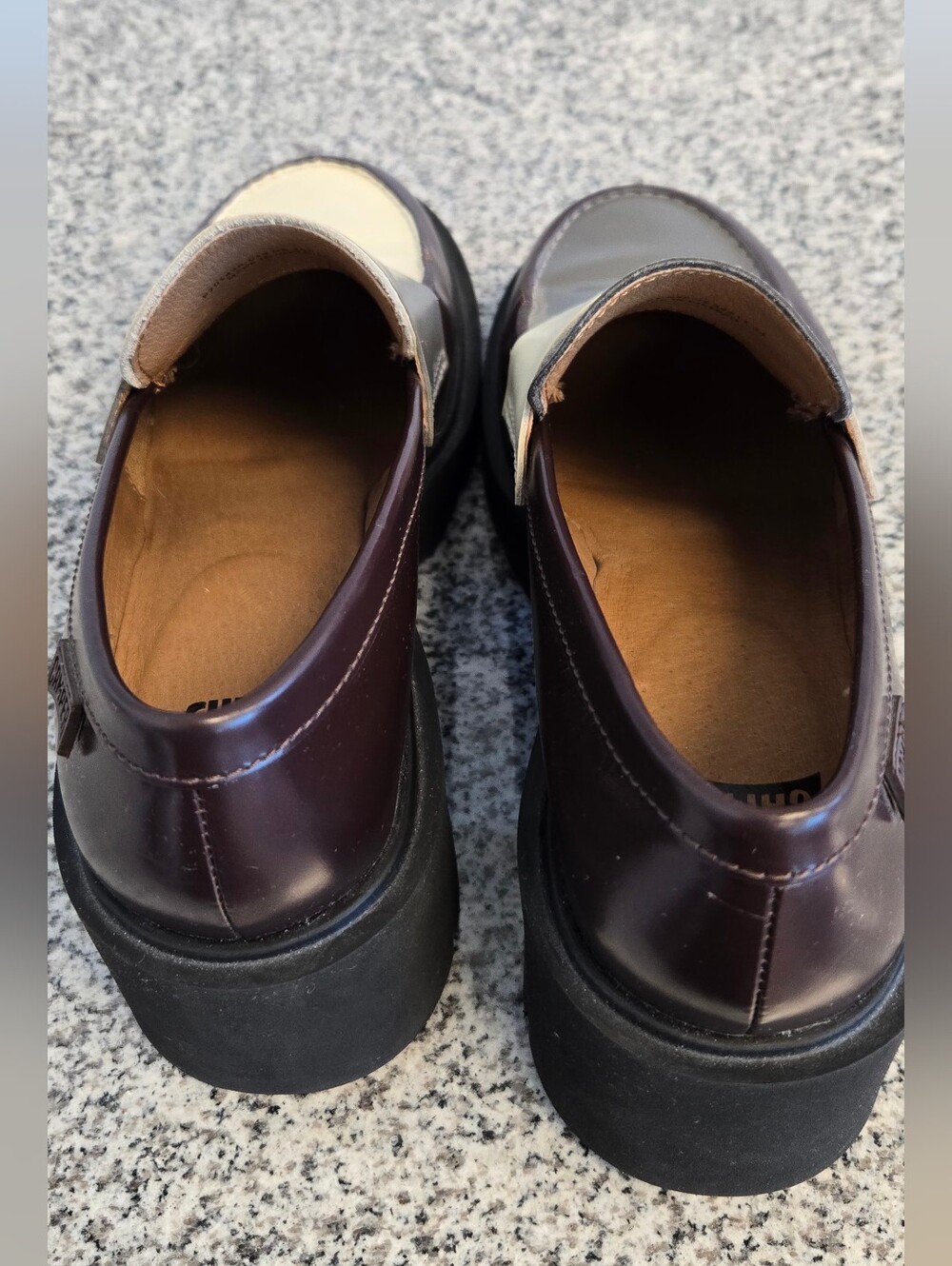 Camper Dark Brown, Grey and Cream Platform Loafers - Picture 6 of 10